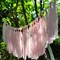 Mybbshower Floral Chiffon Fringe Ribbon 1.5" x 15Yd (3 Rolls *5Yd) for Wedding Invitations, Bridal Bouquets, DIY Tassel Garland Decorations, Gifts Wrapping & Bow Making (Pink White)